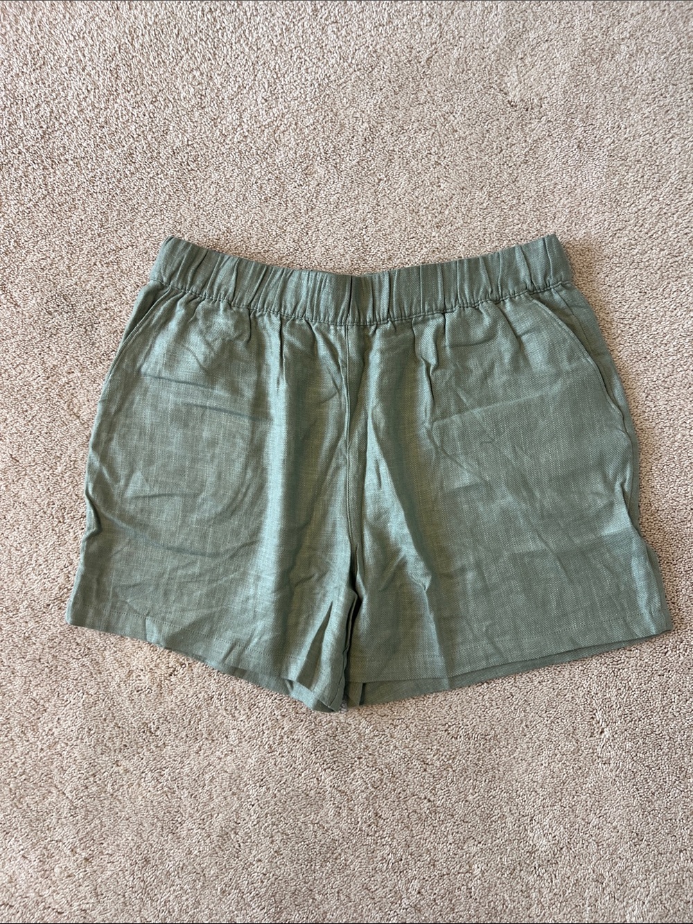 Blank NYC Olive Green Linen Blend Women's Shorts Size L NWT